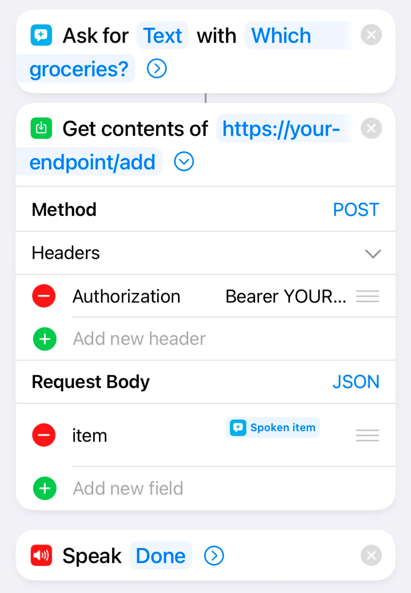 Mealime iOS shortcut